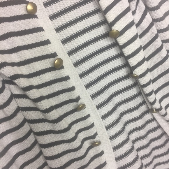 Take Out Black & Grey striped sweater Large - Picture 2 of 3